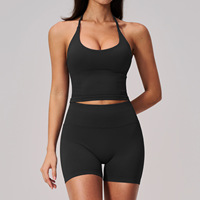 Ensemble de 2 shorts de yoga sans couture pour femmes, vêtements de sport serrés pour le Pilates, ensemble de yoga sans couture, tenue de sport pour le jogging et la gym