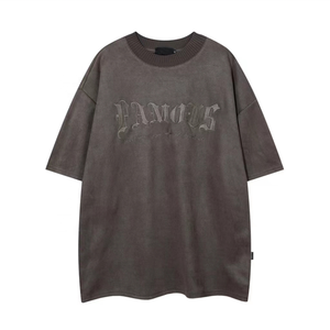 Nieuwe Trend Heren Effen T-Shirt Borduurwerk Oversized Distressed <span class=keywords><strong>O</strong></span>-Hals Vintage T-Shirt Met Hoe Verkopen - Product Image 1