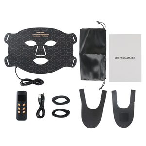 Masque facial LED rechargeable en silicone, 240 perles LED, photothérapie 4 couleurs (y compris infrarouge 850 nm), batterie 3000 mAh - Product Image 4