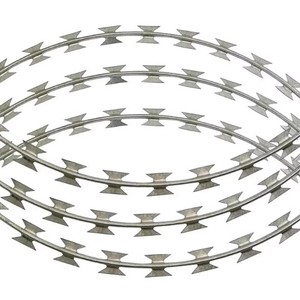 Fil de fer barbelé galvanisé à chaud en forme de croix / Fil barbelé concertina avec revêtement en PVC pour la protection - Product Image 1