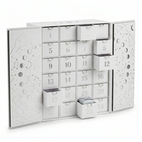 Boîte cadeau de Noël en carton blanc personnalisée, luxe, 24 compartiments, tiroirs, boîte vide pour calendrier de l'avent, pour emballage de bijoux