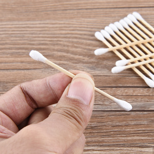 Disposable Double-Ended Cotton Swabs Wooden Sticks Single Layer Makeup Removal Multi-Purpose Cosmetic Cleaning <b>Ears</b> And Face - Product Image 4