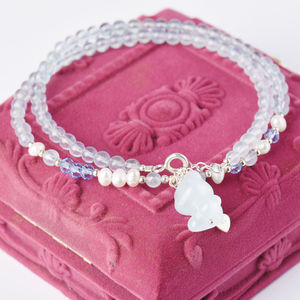 Collier en perles d'aquamarine naturelle pour femme, tendance, argent 925, cadeau de mariage - Product Image 4