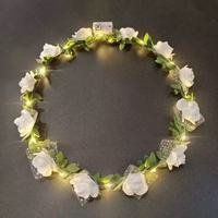 Couronne de Noël LED Lumineuse à 9 Fleurs et 10 Lumières pour Mariage, Fête, ou Décoration de Noël – Jouet Lumineux pour Cheveux