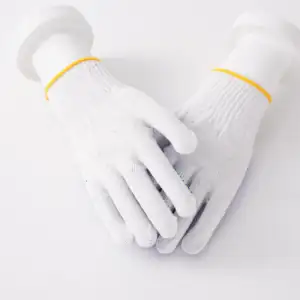 Gants en polyester avec points en pvc gants de jardin en plastique pvc en nylon à pois gant de sécurité de travail