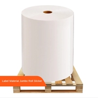 Matériau d'étiquette Jumbo Glossy PP PET PE Papier auto-adhésif Étiquettes synthétiques semi-brillantes Autocollant de matière première en stock Rouleaux Jumbo