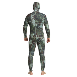 Protection de sécurité Combinaison de pêche Néoprène naturel 3mm 5mm 7mm Chaud Camouflage À Capuche Chasse Combinaison De Plongée Combinaison - Product Image 4