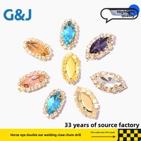 Strass en verre en forme de marquise, strass cousus à la main, chaîne de strass pour vêtements, chaussures et sacs, accessoires et pièces de décoration