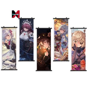 Affiches murales enroulables <span class=keywords><strong>Genshin</strong></span> <span class=keywords><strong>Impact</strong></span> 30*90 cm, Zhongli Xiao Klee Gnayu Keqing, rouleaux muraux, affiche d'anime, artisanat en plastique - Product Image 2