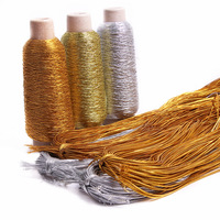 Corde de coton d'emballage extensible en or pour le bricolage, emballage de boîte-cadeau artisanale, ficelle de boulangerie de décoration, corde métallique