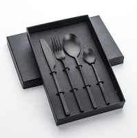 Nieuwe Ontwerp Gold Plating Pvd Coating Roestvrij Staal Bestek Set Mes Lepel Vork Kleurrijke Bestek Met Doos
