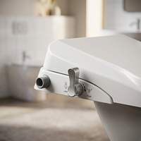 Couvercle de toilette bidet manuel à pression d'eau réglable pour l'amélioration de la maison, couvercle rond à fermeture douce en plastique PP de qualité supérieure pour un nettoyage optimal