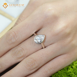 Goldleaf Custom Luxury Heart Cut Moissanite Engagement <b>Ring</b> <b>925</b> Sterling <b>Silver</b> Bezel Setting Wedding Diamond <b>Ring</b> - Product Image 4