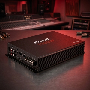 Amplificateur de <span class=keywords><strong>voiture</strong></span> 4 canaux PISTOL E1004 <span class=keywords><strong>1200W</strong></span> Classe AB 100W x 4 RMS 2 Ohms pleine gamme stéréo, amplificateur audio de <span class=keywords><strong>voiture</strong></span> en pont - Product Image 1