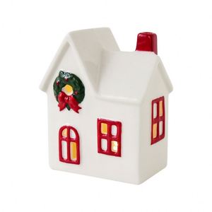 Cheminée de Noël en céramique, petite maison de neige, ornement de bureau, décoration - Product Image 5