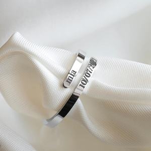 Nouvelle Bague en Acier Inoxydable Plaqué Or, Double Prénom Personnalisé, Cadeau <span class=keywords><strong>de</strong></span> Noë<span class=keywords><strong>l</strong></span> et d'Anniversaire Unique pour Votre Amoureux(se) - Product Image 3