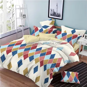 Venda quente lençóis de microfibra estampados dispersos capa de edredom edredom roupa de cama têxteis para casa conjunto de cama personalizado por atacado