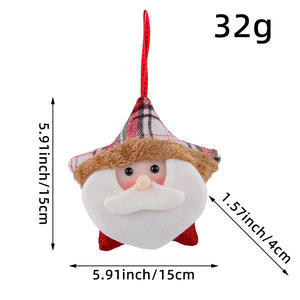 Adornos Navideños de Peluche Creativos con Forma de Papá Noel, Alce y Árbol de Navidad, Colgante de Muñeco Pentagrama Navideño - Product Image 6