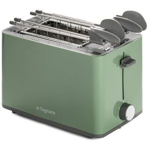 Tognana Electric <b>Toaster</b> Sage Green Plastic <b>Stainless</b> <b>Steel</b> <b>4</b> <b>Slice</b> With Tongs - Product Image 1