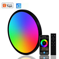 Plafonnier LED intelligent contrôlé par application, 24W, RGB, blanc réglable, AC 220V, design moderne pour l'éclairage de la maison, de la chambre à coucher et du salon