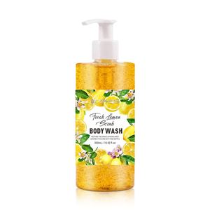 Gel exfoliant corporel au citron frais Biosphère, éclaircissant, liquide, anti-acné, blanchissant, naturel, pour hommes, marque privée, bio, gel douche - Product Image 1