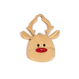 Creatieve Schattige Rendieren Sneeuwpop Email Hanger Roestvrij Staal Kerstman Charme Kerstcadeau Waterdichte Sieraden Accessoire - Product Image 4