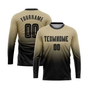 Men Gradient <b>Long</b> Sleeve Soccer Jersey Breathable Football Training Shirt Quick Dry Athletic Sportswear for <b>Matches</b> Practice - Product Image 1