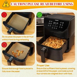 Papier sulfurisé jetable 4-en-1 résistant au four et filtre pour friteuse à air, de qualité alimentaire pour une <span class=keywords><strong>cuisson</strong></span> saine - Product Image 6