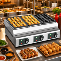 Nouvelle Plaque de Cuisson Double Électrique Commerciale en Acier Inoxydable pour Boulettes de Poisson, Crevettes, Œufs et Boulettes d'Octopus – Nettoyage Facile et Indépendante