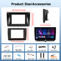Autoradio Podofo 10'' 4+64Go pour Renault Trafic Opel Vivaro Nissan Primastar CarPlay/Android Auto Sans Fil Touches Piano GPS Wi-Fi