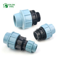 Sambungan Kompresi HDPE PN16 pp Adaptor Berulir Jantan untuk Pasokan Air