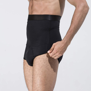 Sous-vêtements de sport pour homme en silicone antidérapant, taille haute, slim, modelant le corps, shorts de fitness abdominaux - Product Image 4