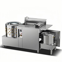 Machine à plumer et à échauder automatique à grande capacité pour 100 oiseaux/heure, poulets, cailles, 220V, construction en acier, longue durée