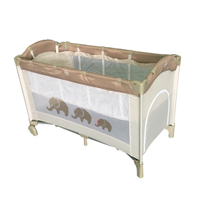 .Multi Function Baby Playpen Infant Travel Cot Bed Children Furniture Grey Double Layer Playard with Wheels Child <strong>Crib</strong> - Product Image 2