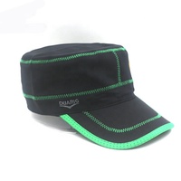 Kustom bordir Patch lencana kadet Zigzag jahitan luar ruangan datar atas topi olahraga