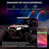 COB RGB LED Fat Whip Light 2.2-Inch Mining ATV/UTV/Truck Spiral Flag Light avec Happy Lighting APP Télécommande Car Light