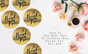 Luxury Custom Round Gold Foil Paper <b>Sticker</b> Vinyl Roll Adhesive Label <b>Logo</b> Business Small Packaging Thank You <b>Stickers</b> - Product Image 6