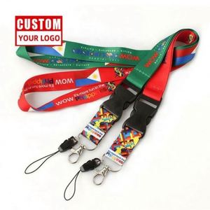 Custom Color Eco-friendly Durable Woven <b>Polyester</b> Neck <b>Lanyard</b> with Offset Digital Printed Designer Logo for ID Holder Keychain - Product Image 4