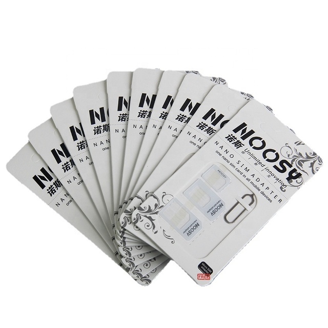 4 in 1 Nano SIM Card Adapter Kit Micro Standard Sim Card Adapter With Eject Pin for iPhone Samsung Mobile Phones Accessories