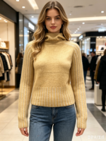Hanne – Pull décontracté tricoté à manches longues et col rond, couleur unie, avec capuche fantaisie pour femme – Personnalisation OEM & ODM – Haute Qualité