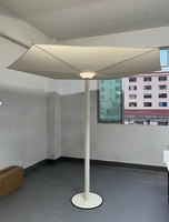 Parasol de jardin pour l'extérieur, balcon, cour, restaurant, café - Recharge solaire, aluminium, télescopique, pliable