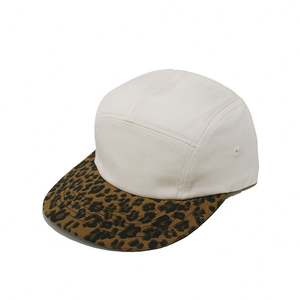 Cheetah Brim 5 Panel Snapback Cap Vintage Women Cotton Hip Hop Street Fashion <b>Flat</b> Brim <b>Hat</b> - Product Image 6