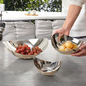 Tazón Decorativo Ovalado de Acero Inoxidable Nórdico, Pulido, Ecológico, para Servir Ensaladas, Frutas, Dulces, Nueces, Verduras, Centro de Mesa - Product Image 3