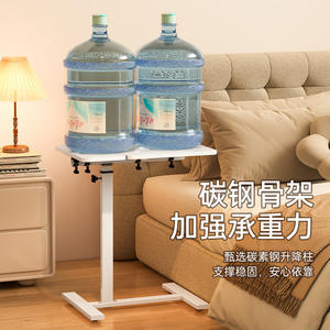 โต๊ะข้างเตียงปรับระดับความสูงได้ทันสมัย พร้อมท็อปไม้และโครงโลหะ สำหรับใช้ในห้องนอนหรือห้องนั่งเล่น - Product Image 6