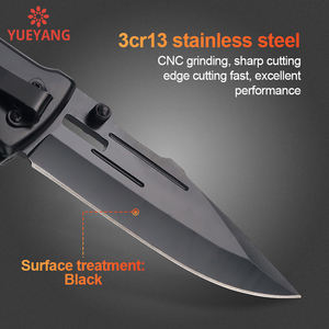 YUEYANG Premium Zwart Vouwbaar Tactisch Mes Aluminium Legering Handvat Multifunctioneel Buitenmes OEM - Product Image 3