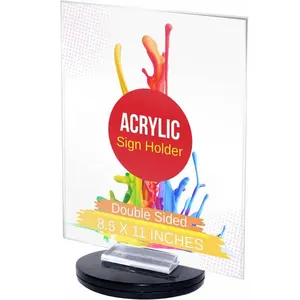 360 Doorzichtige Acryl Bord Houder Display Plastic Tafelpapier Staat Flyer Menu Frame Document Tafelblad Fotolijst Voor Winkel