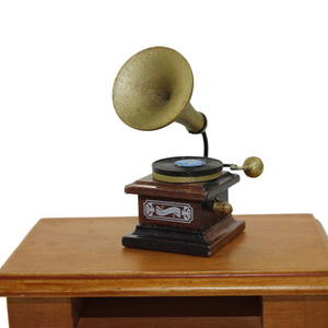 DollLand DollHouse Phụ Kiện Thu Nhỏ Retro Máy Hát Máy Hát Máy Ghi Âm Thủ Công Nhạc Cụ Thu Nhỏ - Product Image 2