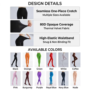 Wholesale Red Opaque Tights Women 80D High Waist Control <strong>Top</strong> Pantyhose Soft Microfiber <strong>Christmas</strong> Cosplay Stockings Private Label - Product Image 4