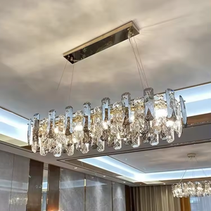 Modern Luxury Rectangle K9 <b>Crystal</b> <b>Chandelier</b> Trending Decorative Pendant <b>Lights</b> for dinging room - Product Image 1