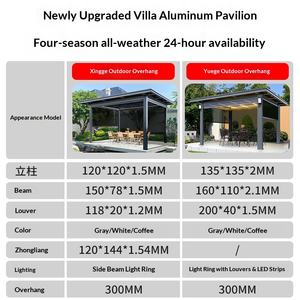 Pabellón <span class=keywords><strong>de</strong></span> aluminio con persianas <span class=keywords><strong>el</strong></span>éctricas <span class=keywords><strong>de</strong></span> estilo chino para patio exterior, con pulverización <span class=keywords><strong>de</strong></span> polvo, para villa, jardín, gazebo rural, terraza, sala <span class=keywords><strong>de</strong></span> té - Product Image 3